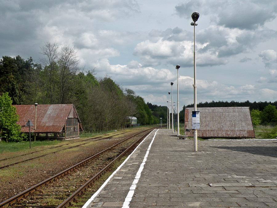 fot. Łukasz Garbacz 
Widok na peron i przejście podziemne na stacji Susiec, w kierunku Bełżca. Obraz