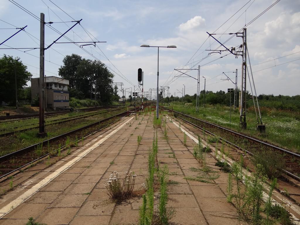 fot. Przemysław Więcek 
Peron wyspowy. Po lewej nastawnia wykonawcza Rd1. Widoczne trzy z pięciu semaforów wyjazdowych. Widok w kierunku Radomska. 217,8 km. Obraz
