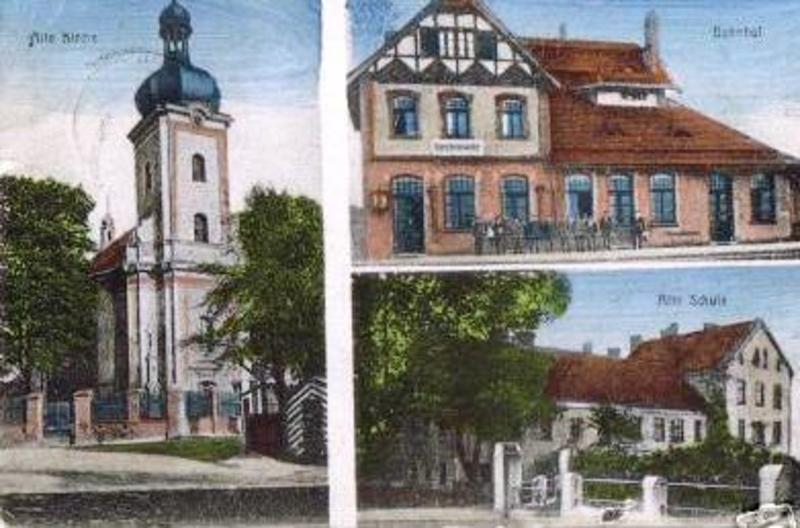 fot. nieznany 
Kolorowa pocztówka. Budynek dworca. Obraz