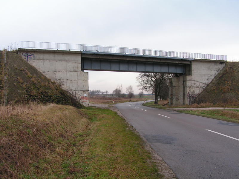 fot. Przemysław Więcek 
Wiadukt nad drogą Tarnobrzeg - Chmielów - Jadachy. 35 m długości. W prawo Machów, w lewo Jeziórko. 1,6 km. Obraz