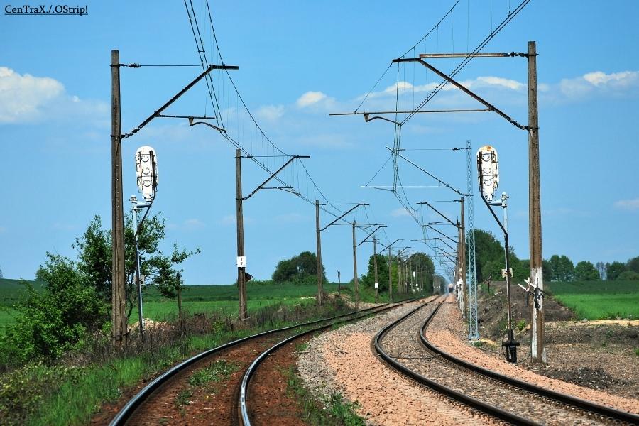 fot. Damian Stupień 
z powodu remont toru po lewej - ruch odbywał się dwukierunkowo. Widok w kierunku północnym (Lubliniec) Obraz