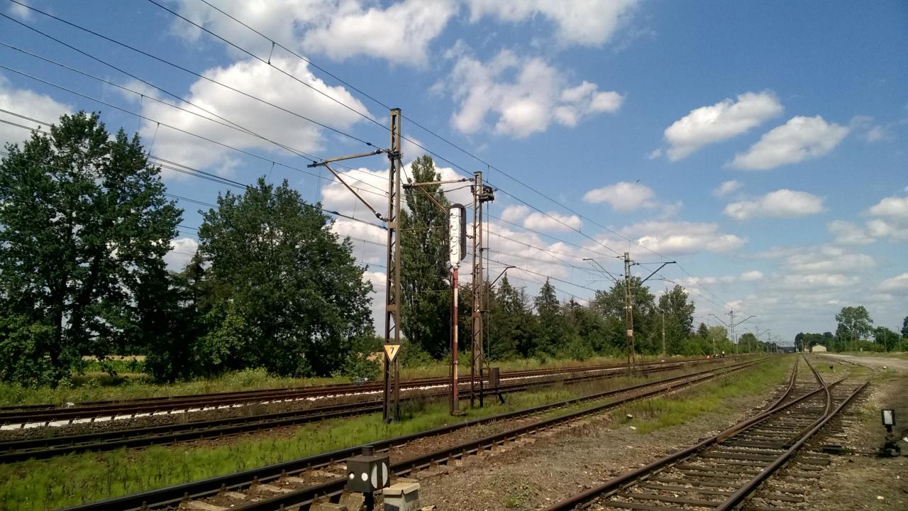 fot. Jacek Dydak 
Rusiec Łódzki. Widok na stację od strony Chorzewa Siemkowic. W tle perony. Obraz