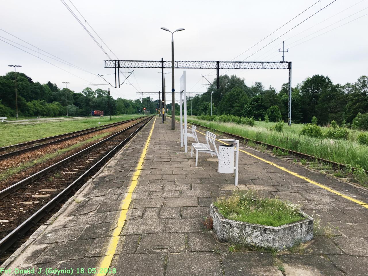 fot. Dawid Jastrzębski 
Widok z peronu 2 w kierunku Morąga/Olsztyna Głównego. Obraz