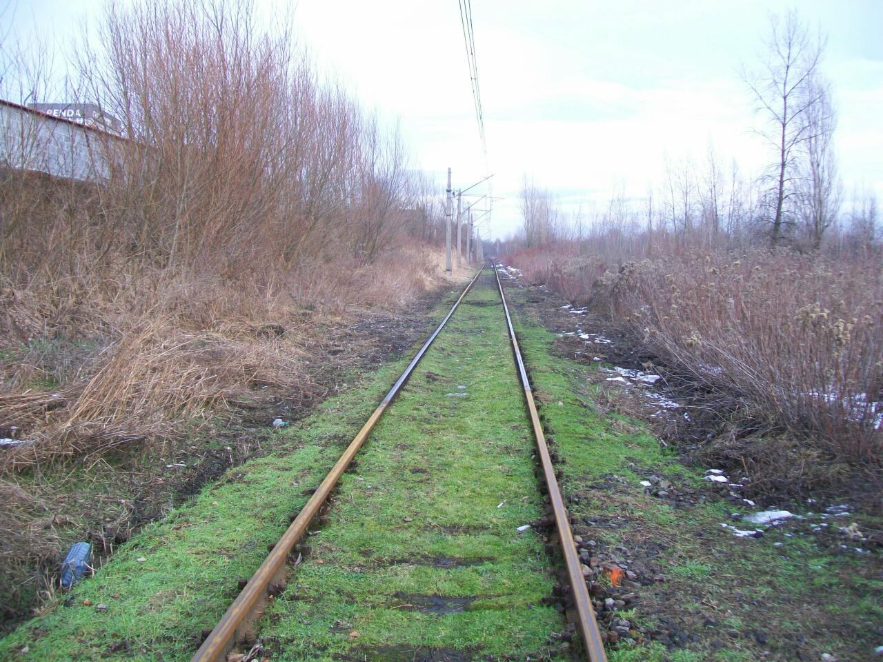 fot. wasiukibic 
Tor do ZNLE GLiwice na wysokości nieukończonej grupy kierunkowej (mniej więcej w jej środku) stacji rozrządowej. Szyny wrastają w ziemię. Widok w kierunku wschodnim (ul. Chorzowska). Obraz