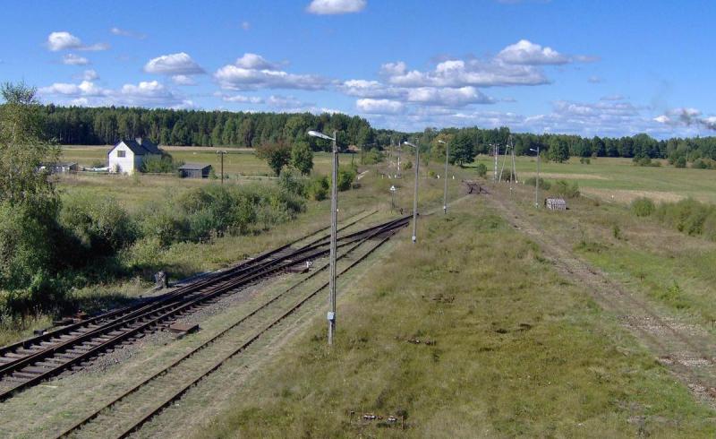 fot. boo 
Widok z dachu północnej nastawni stacji w kierunku Wielbarka. Obraz