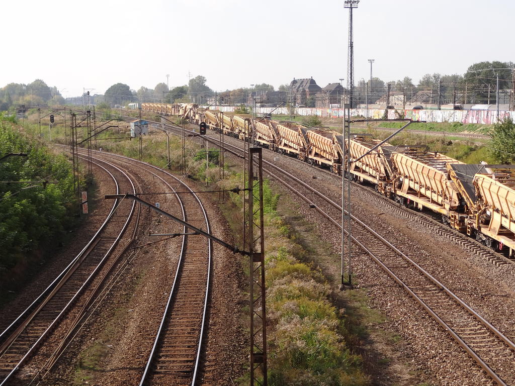 fot. Przemysław Więcek 
Od prawej tor nr 2 linii dalekobieżnej Warszawa Zachodnia - Pruszków, nr 2 linii dalekobieżnej Warszawa Zachodnia - Sochaczew, tory nr 1 i 2 linii podmiejskiej Warszawa Zachodnia - Pruszków. W oddali po prawej Wagonownia Warszawa Szczęśliwice. Widok w kierunku Pruszkowa i Sochaczewa. 4,8 km. Obraz