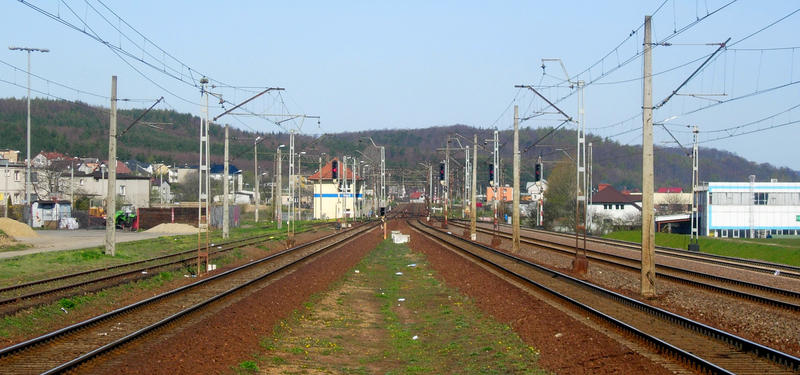 fot. Bartek Jaszczur 
PKP Rumia. Takie panoramiczne spojrzenie na północno- zachodnią głowicę stacji, czyli w stronę Wejherowa. Obraz