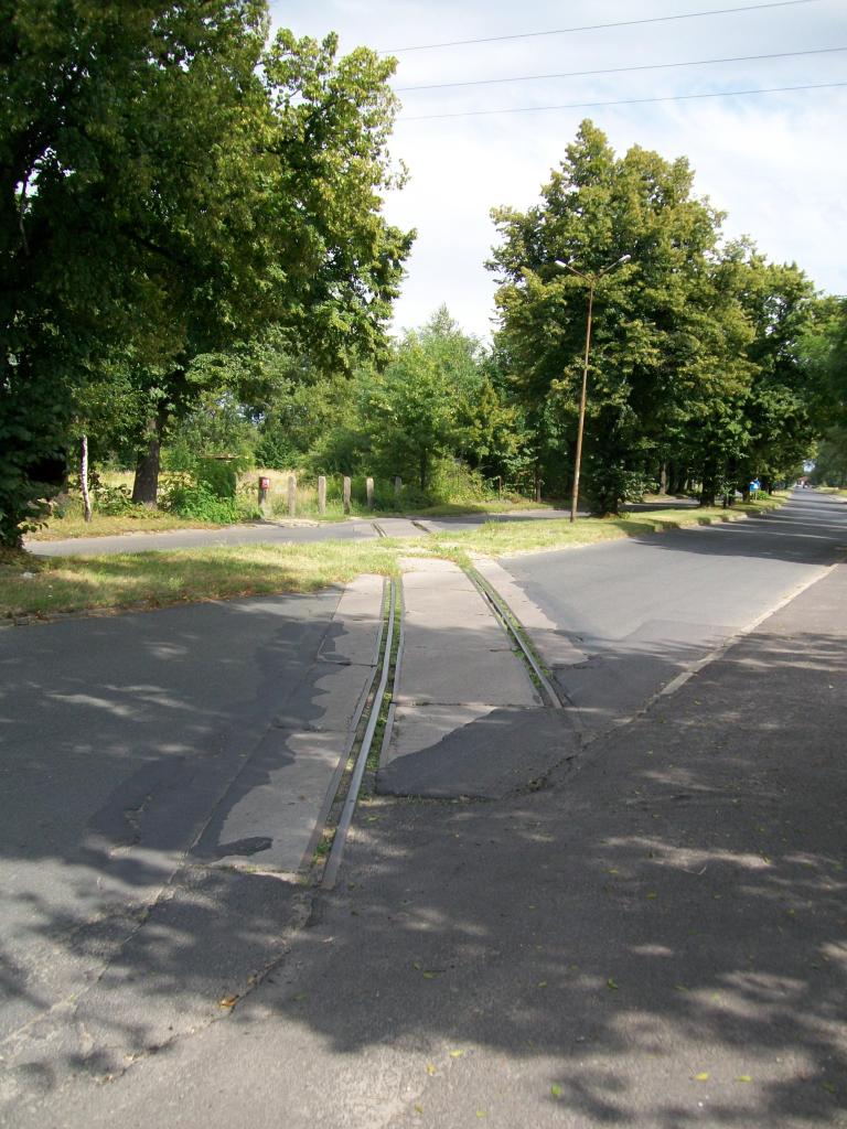 fot. wasiukibic 
Oławska Kolej Portowa. Tor w kierunku portu Oława przecina ulicę Portową. Słupki wbite na sztorc to dawne podkłady kolejowe. Dalej jest teren prywatny, dawny port rzeczny i czynny elewator zbożowy, dostępu pilnują ochroniarze. Obraz