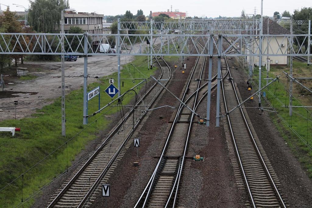 fot. irek 
Poznań Górczyn - widok z wiaduktu Kosynierów Górczyńskich na tory wjazd od strony Zbąszyń. Obraz