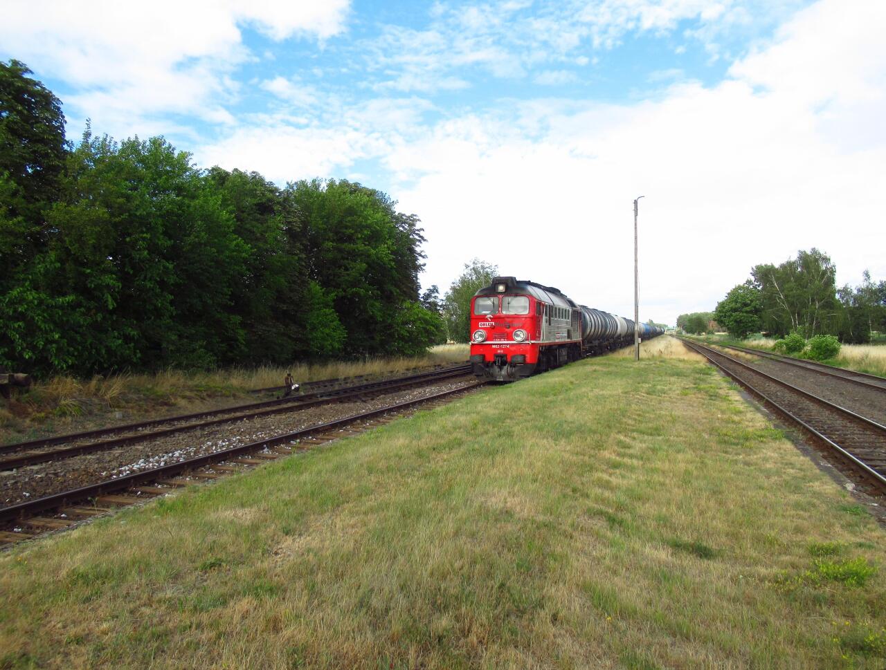 fot. wasiukibic 
Nieużywana część peronu 2. Kolejny z pociągów towarowych na odcinku Leszno - Głogów, jaki udało mi się spotkać tego dnia. Widok w kierunku wschodnim (Leszno). Obraz