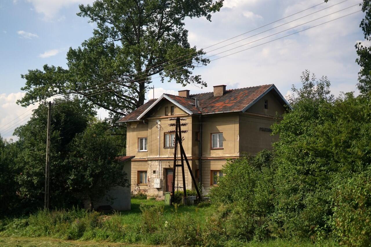 fot. trainstationhopping 
Budynek dworca od strony wsi. W lewo Chabówka, w prawo Nowy Sącz. Obraz